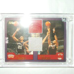 Tim Duncan Alonzo Mourning DUAL Relic Jersey Fusion Series 2 Spurs Heat #19/25
